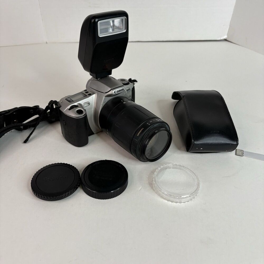 Vintage Canon Rebel 2000 Eos, With Flash And Zoom 80-200mm 1:4.5-5.6 Lens, UV - Picture 3 of 12